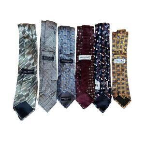 NWOT 6 Men’s Silk Neckties Name Brands Pronto-Uomo Cape Cod Ziggurat Ponti